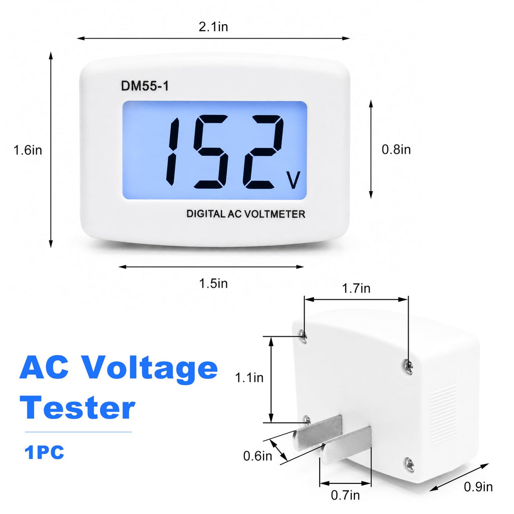 Huyopu 1 PCS Electric Voltage Tester for RV, LCD Display Voltmeter