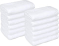 Cotton Washcloths, Lightweight Quick-Dry, Absorbent Face and Body Towel Set, 12" x 12", White, 12-Pack