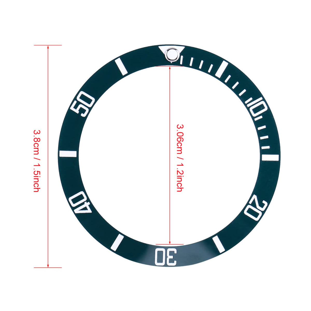 Ceramic Watch Bezel Insert, 38mm Outer, 30.6mm Inner, 1.6mm