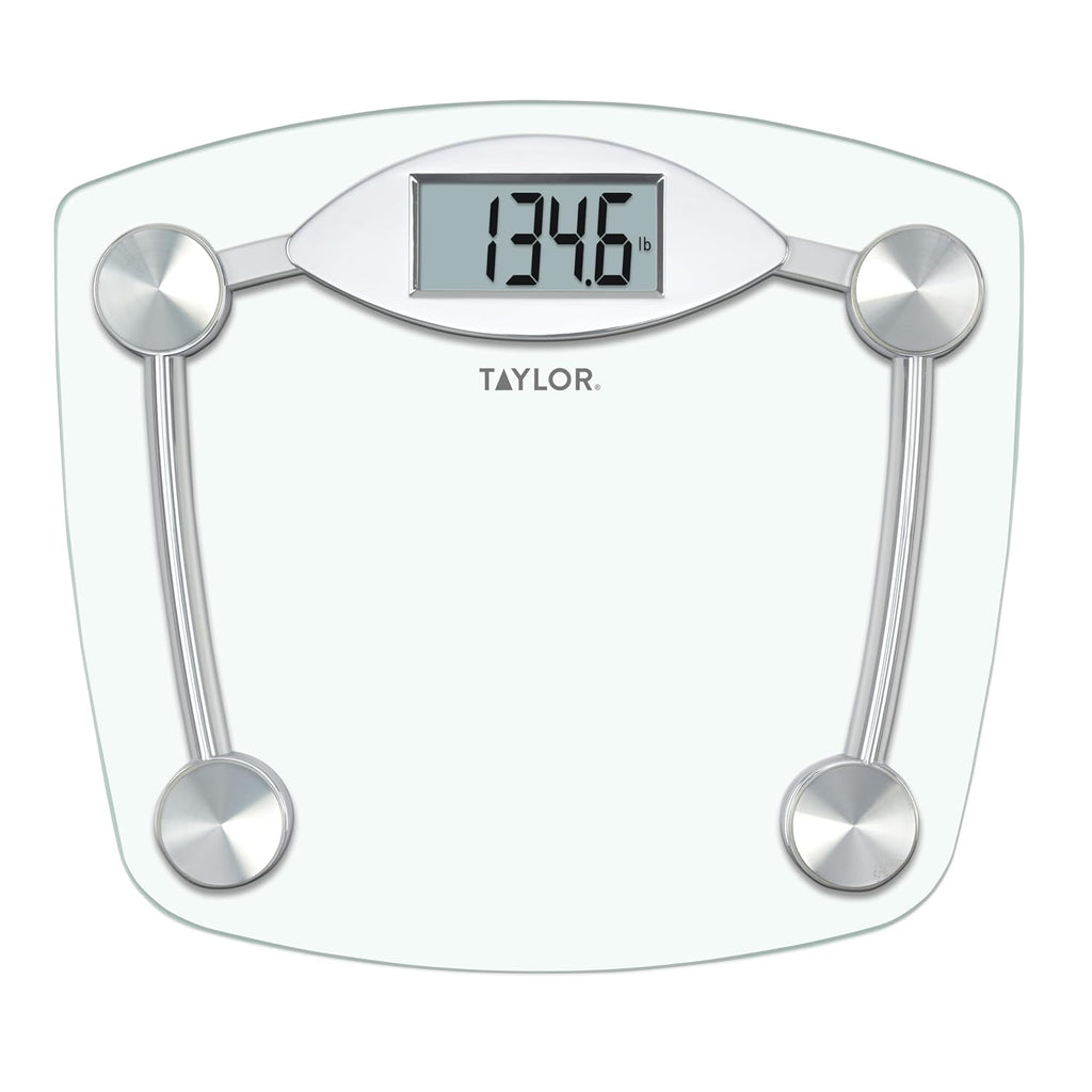 Digital Bathroom Scale, Body Weight Scale, Instant On and Off, 400 lb Capacity, Sturdy Clear Glass with Chrome-Finish