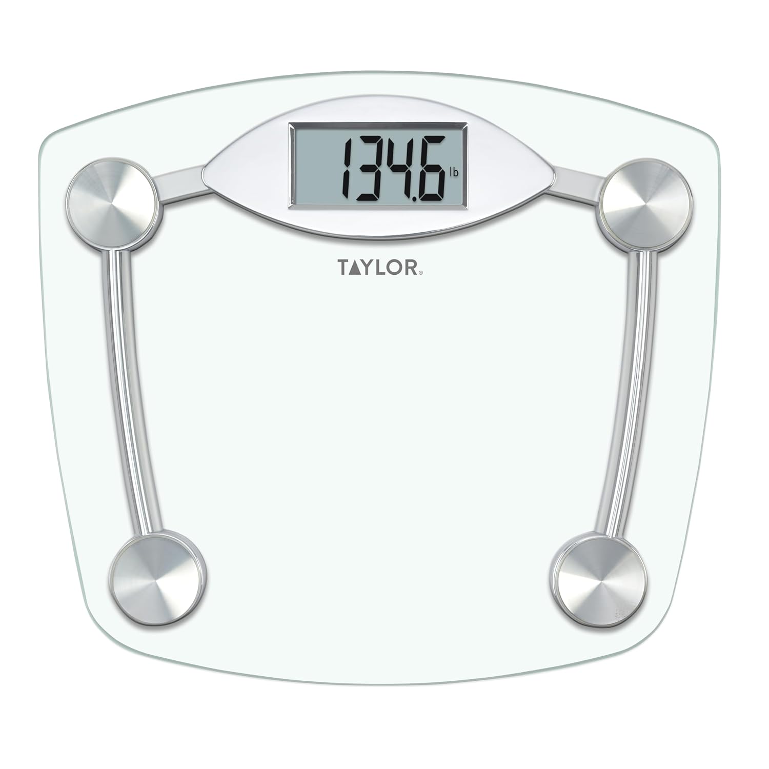 Digital Bathroom Scale, Body Weight Scale, Instant On and Off, 400 lb Capacity, Sturdy Clear Glass with Chrome-Finish