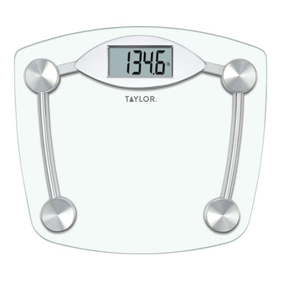 Digital Bathroom Scale, Body Weight Scale, Instant On and Off, 400 lb Capacity, Sturdy Clear Glass with Chrome-Finish