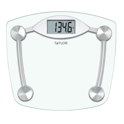 Digital Bathroom Scale, Body Weight Scale, Instant On and Off, 400 lb Capacity, Sturdy Clear Glass with Chrome-Finish