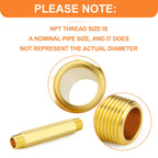 GASHER 5PCS 1/8" MNPT Brass Long Nipple 6" Length Pipe Fitting