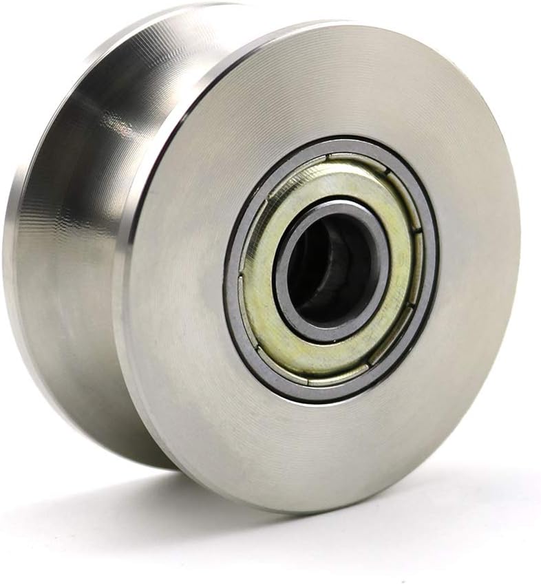 Heyous U Groove Stainless Steel Silent Pulley - 600LB, Silver Tone