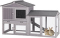 Rabbit Hutch Outdoor No Leak Plastic Tray Bunny Cage Indoor with Large Run Space Extensible Chicken Coop