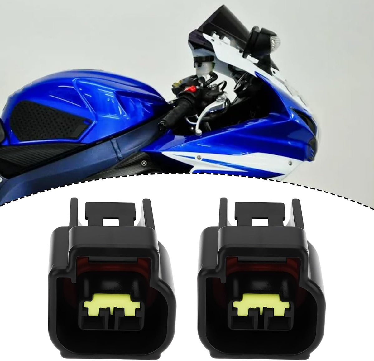 4Sets Motorcycle 2Pin Ignition Coil Connector Repair Kit Plug Compatible with Suzuki Compatible with Yamaha