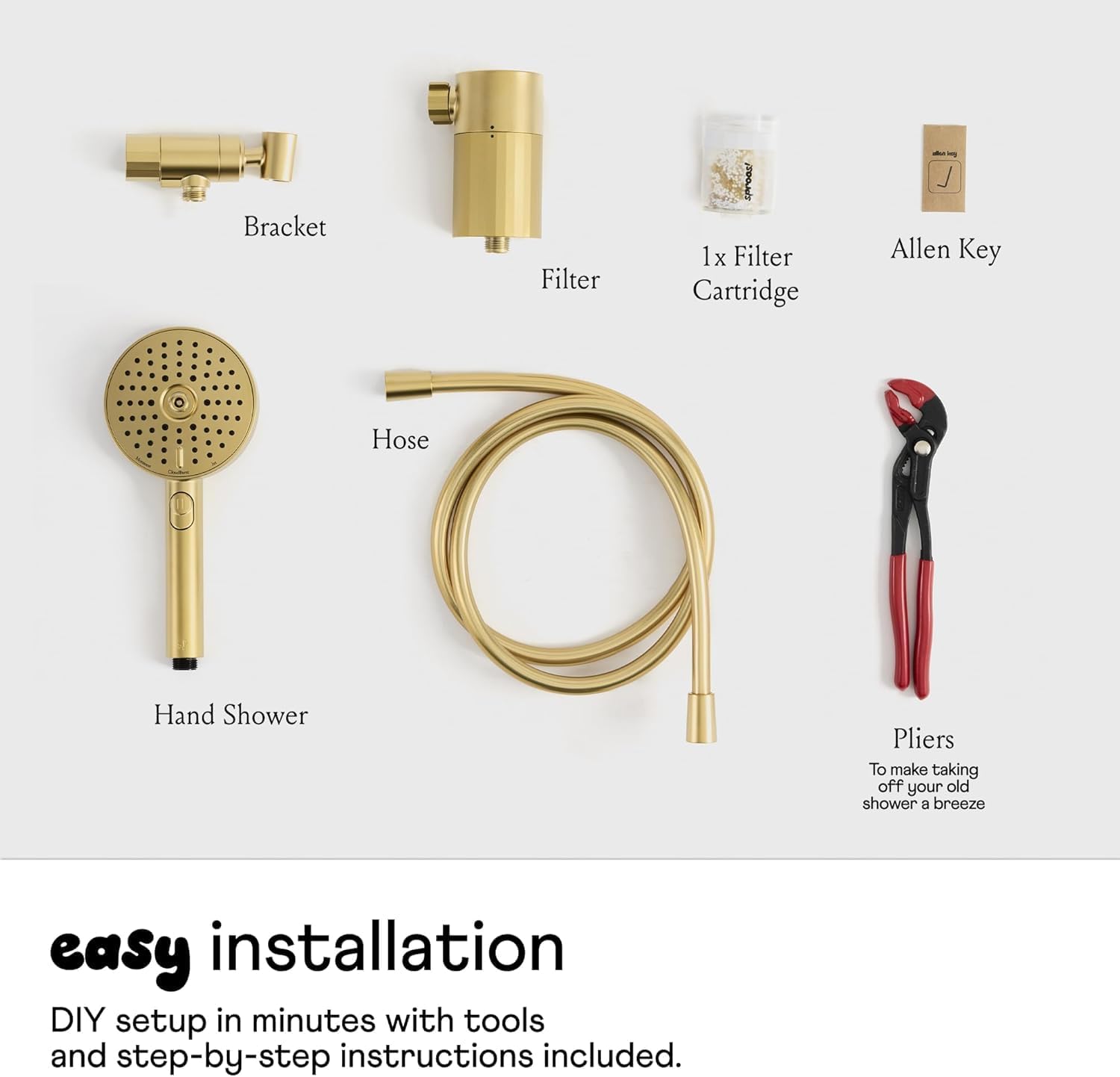 Handheld Showerhead, High Performance Filtration, Moonlight | Healthier Hair and Skin - DIY Installation - Renter