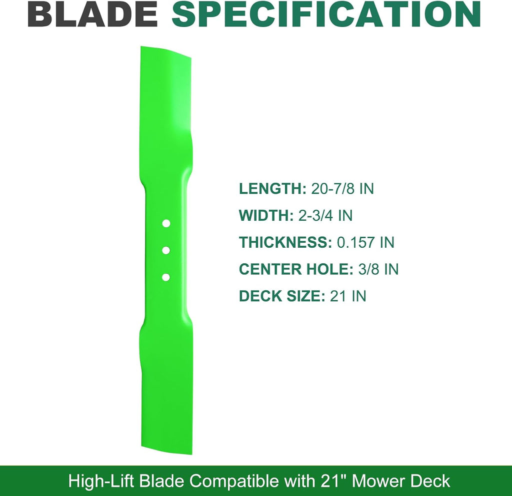 7019795 7026691 7019795BMA 1-7002 1-9645 1-9710 High-Lift Blade - Fits Snapper 21 Inch Walk-Behind Mowers (2 Pack)