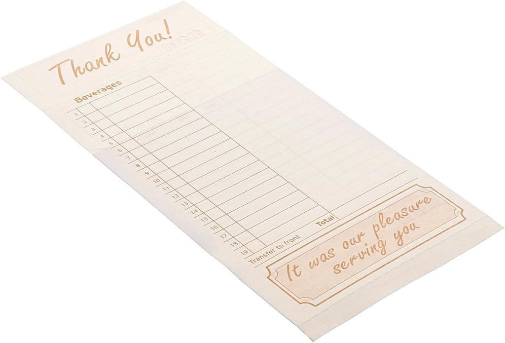 AmerCare Royal Tan Loose Guest Check Paper Receipt Book, Carbonless Order Book with 15 Lines, 2 Part Booked, Case of