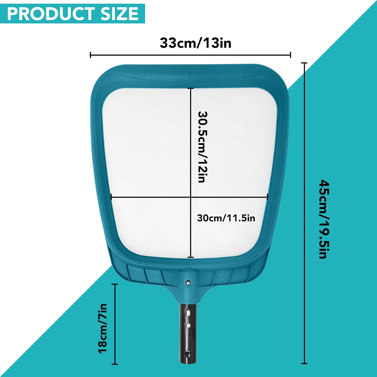 Professional Pool Skimmer Net,Fine Mesh Net Bag,Heavy Duty Swimming Leaf Skimmer Cleaning Tool - Fast Cleaning,Debris