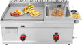 Propane Deep Fryer & Flat Top Grill Griddle, Commercial 2 Burner Fryer