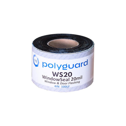 WindowSeal Window and Door Flashing Tape, 4 in x 100 ft Roll, 20 mil Thick, Self-Sealing & Self-Adhering Waterproof
