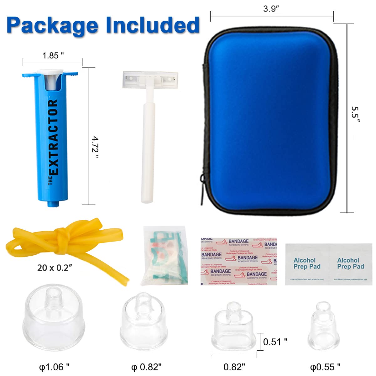 Snake Bite Kit Venom Extractor Suction Pump Bee Sting Kit, Blue