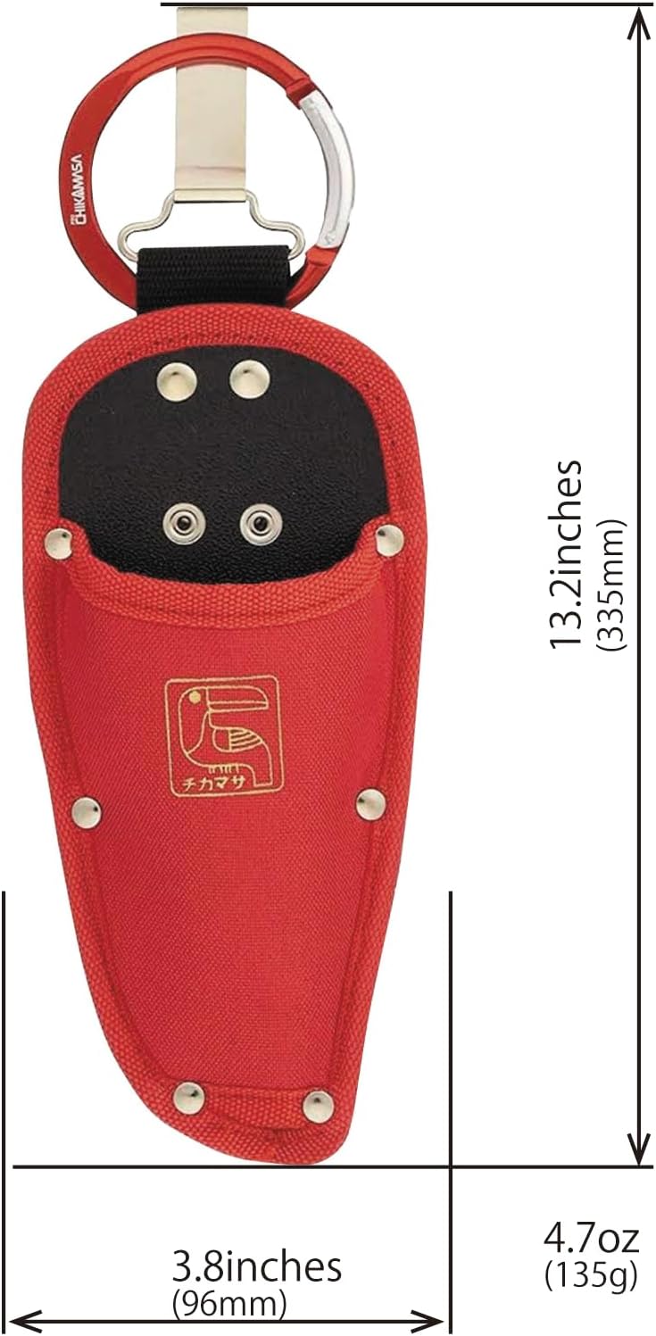 CHIKAMASA CS-PS10, Gardening Pruning Shears Holder/Holster with Carabiner and Hook.