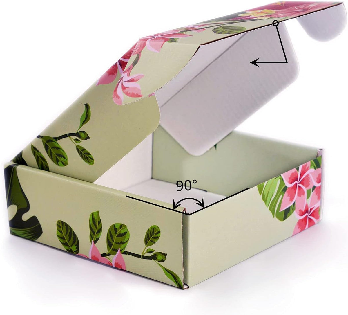 Small Shipping Boxes For Small Business Hawaiian Flower Floral 25 Pack, 6x6x2in Recyclable Small Cardboard Boxes For