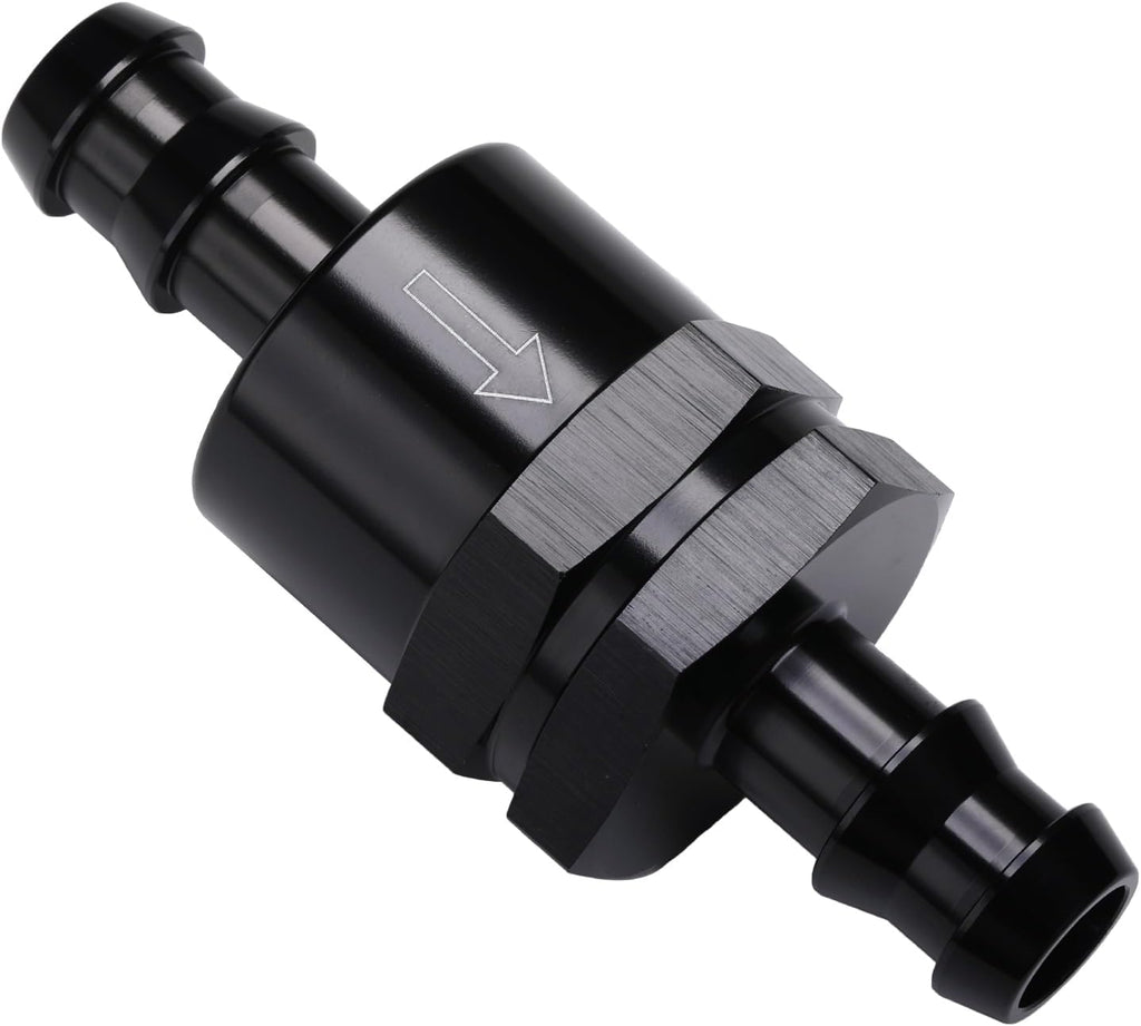 1/2" Non Return One Way Inline Check Valve Fitting Aluminum Black