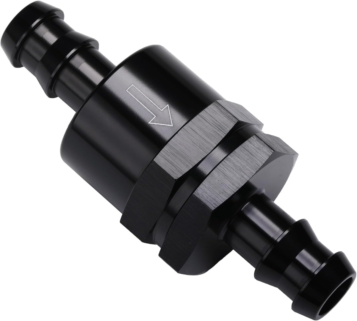 1/2" Non Return One Way Inline Check Valve Fitting Aluminum Black