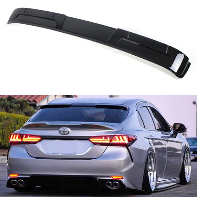 Premium JDM Gloss Black Rear Window Visor Deflector Roof Spoiler Compatible with 2018-2024 Toyota Camry