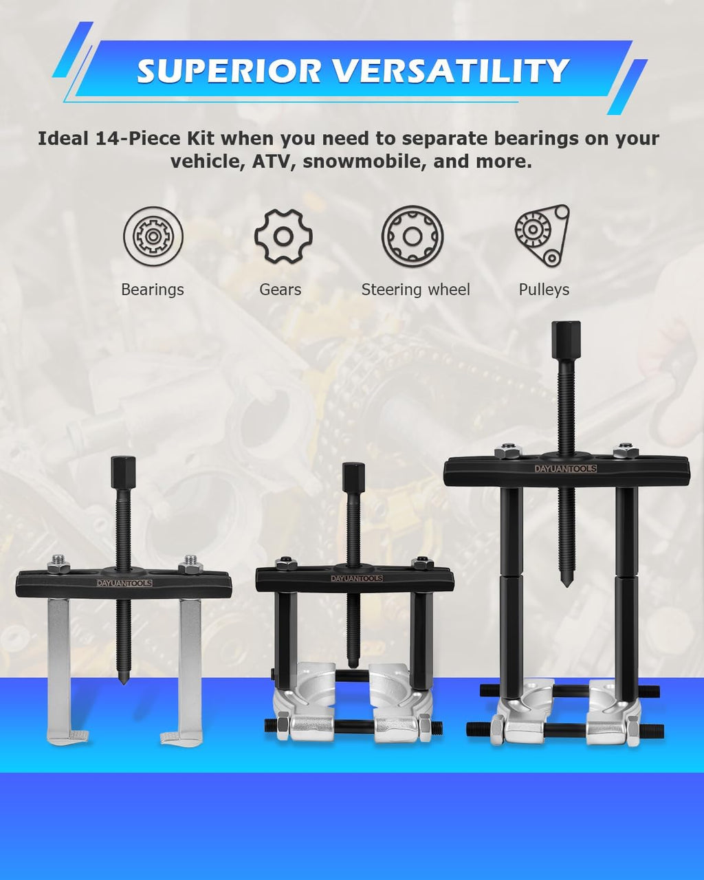 14Pcs Bearing Separator Puller Set, Bearings Splitters Puller Tool