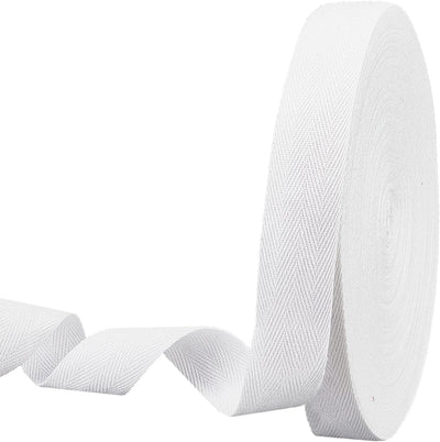 Twill Tape Ribbon 1" X 55 Yard Strap White 100% Cotton