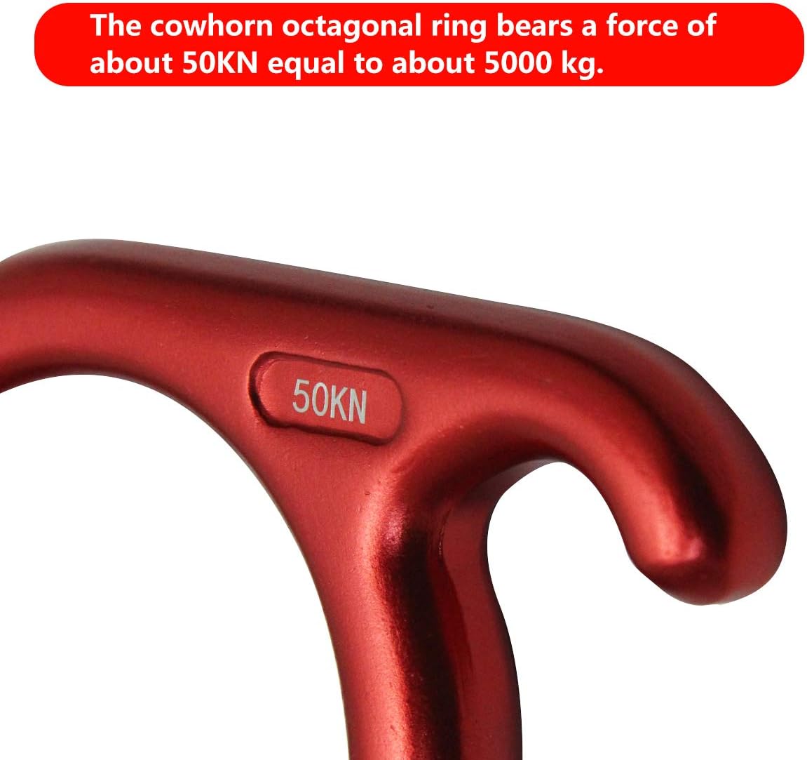 50KN Rescue Figure, 8 Descender Large Bent-Ear Belaying and Rappelling Gear Belay Device Climbing for Rock Climbing