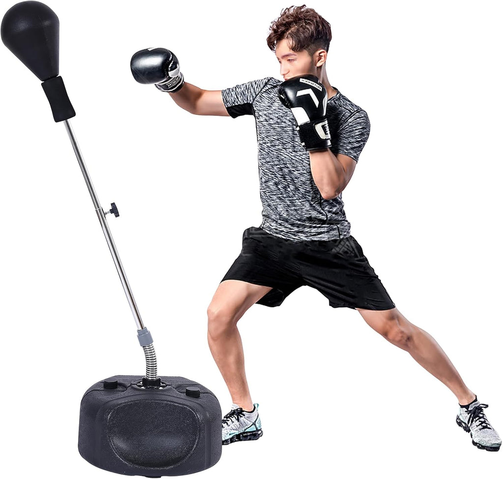 Punching Bag with Stand, Heavy Boxing Bag Height Adjustable Reflex Bar and Speed Punching Bag for Adults & Youth