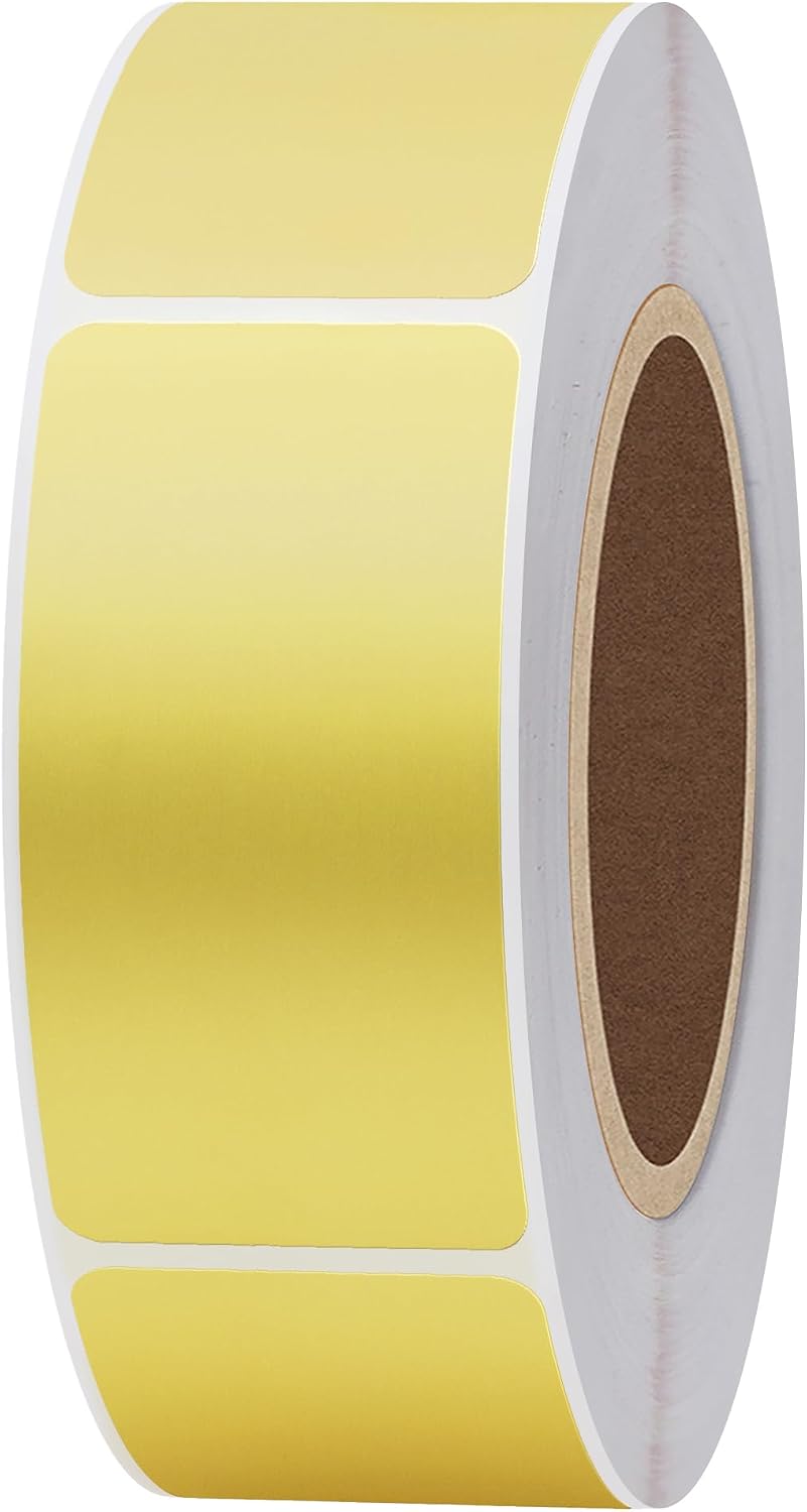 1x2 Inch Gold Color-Coding Labels Rectangle Inventory Organizer Identification Sticker 500 Labels Per Roll (1"x2", Gold)