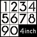 DXCYZ 4 Inch Large Number Stencils Kit 0-9 Address Number Stencil, 10PCS Reusable Plastic Painting Number Templates