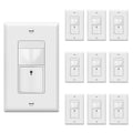 TOPGREENER PIR Motion Sensor Light Switch,No Neutral No Ground Wire,10 Pack