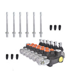 kimllier 6 Spool Hydraulic Valve 13 GPM 3600 PS BSPP Ports Double Acting