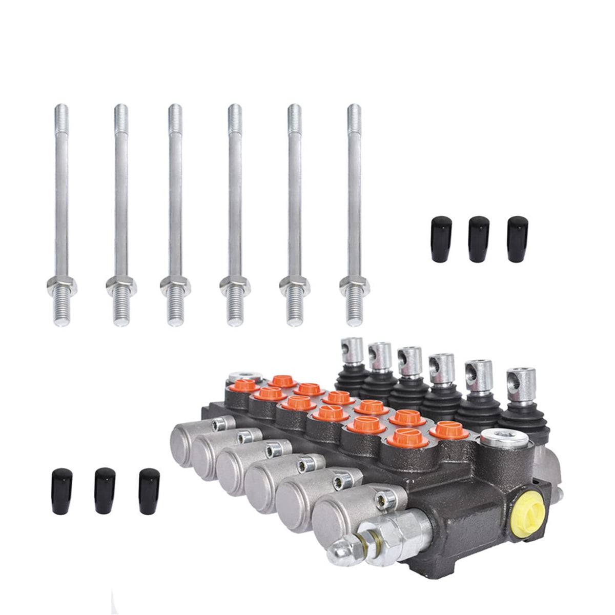 kimllier 6 Spool Hydraulic Valve 13 GPM 3600 PS BSPP Ports Double Acting