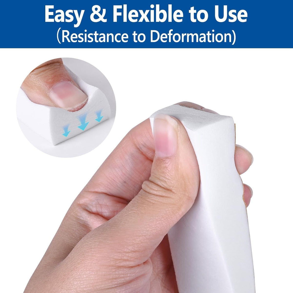 Self Adhesive Foam Tape Weatherstrip 1/2in x 1/4in x 16.5Ft High Density Foam Insulation Strips Seal Weather