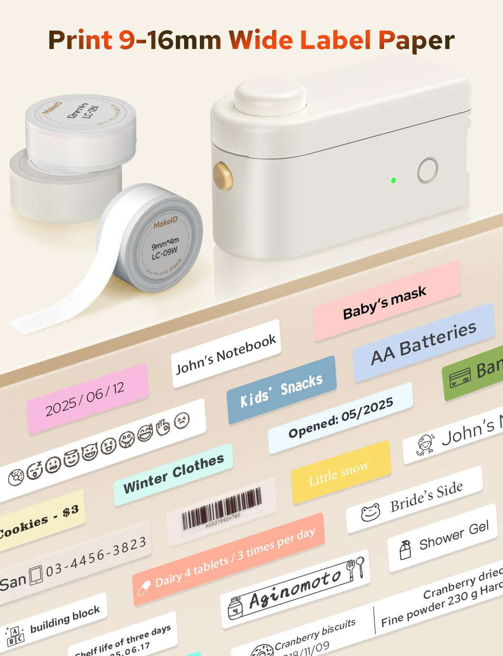 L1-C Bluetooth Label Maker with Tape Mini Rechargeable Label Printer