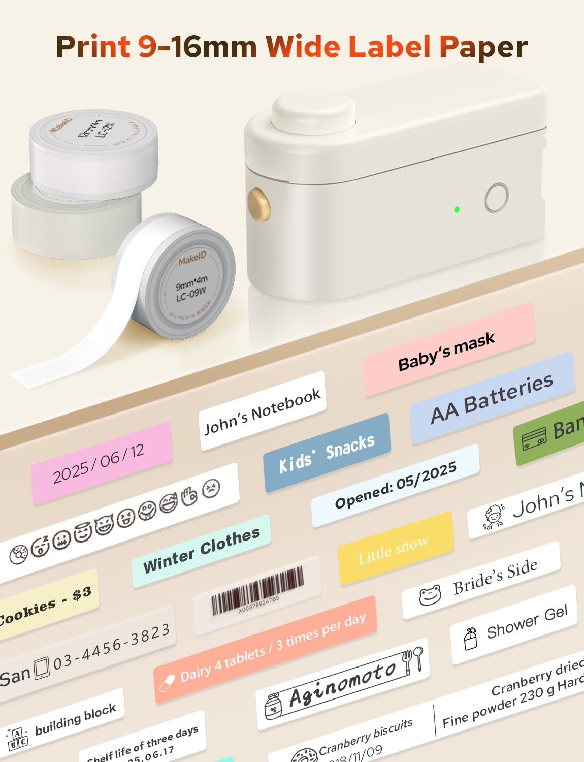 L1-C Bluetooth Label Maker with Tape Mini Rechargeable Label Printer