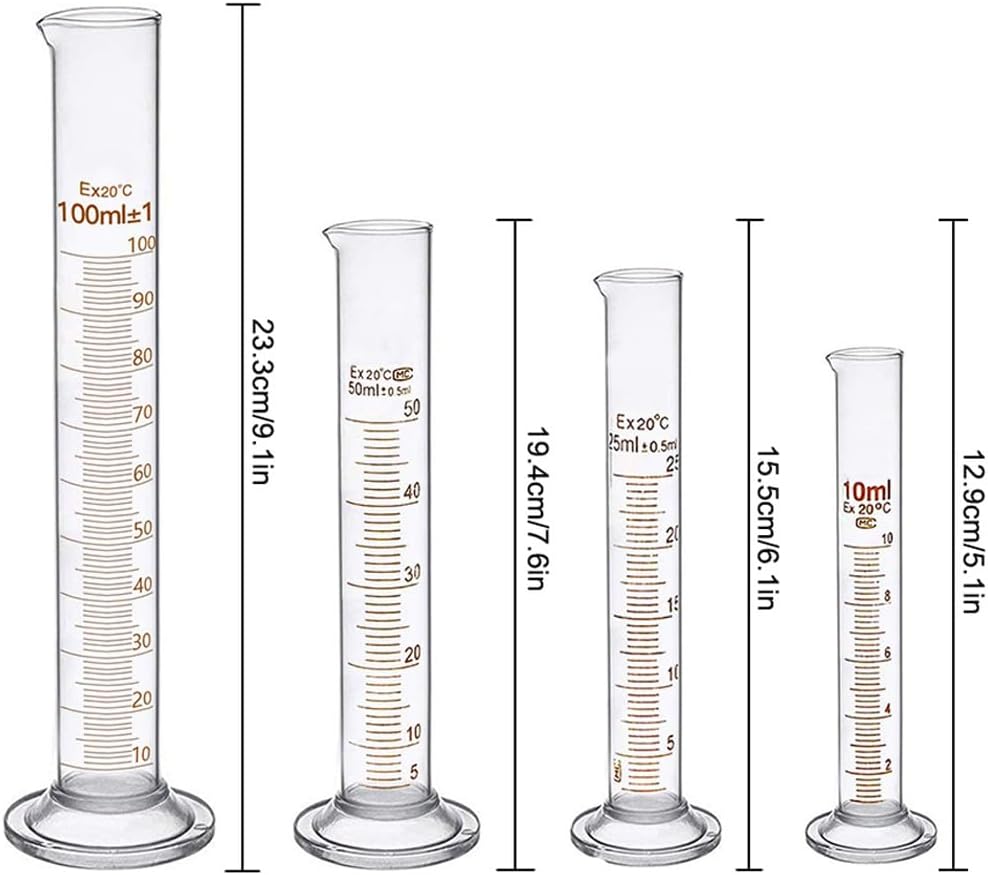 Glass Beakers Cylinder Pipettes Lab Glassware Set 18 Pieces | 5 Beakers 50/100/250/500/1000ml, 4 Graduated Cylinders