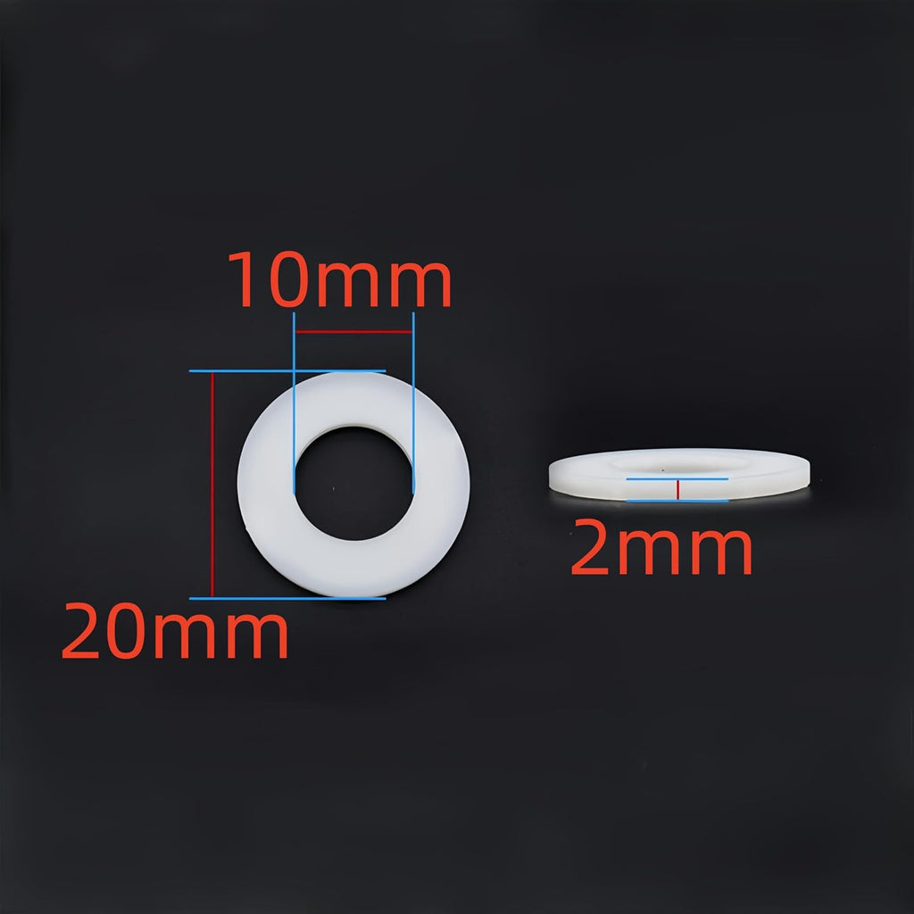 M10 Nylon Flat Washer, Oil Drain Plug Gaskets, Nylon Gasket Spacer Fastener Sealing Gasket, 150Pcs