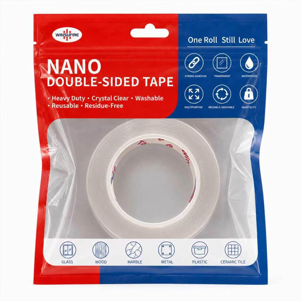High Viscosity Nano Double-Sided Mounting Tape 1inch 10FT 79Mil