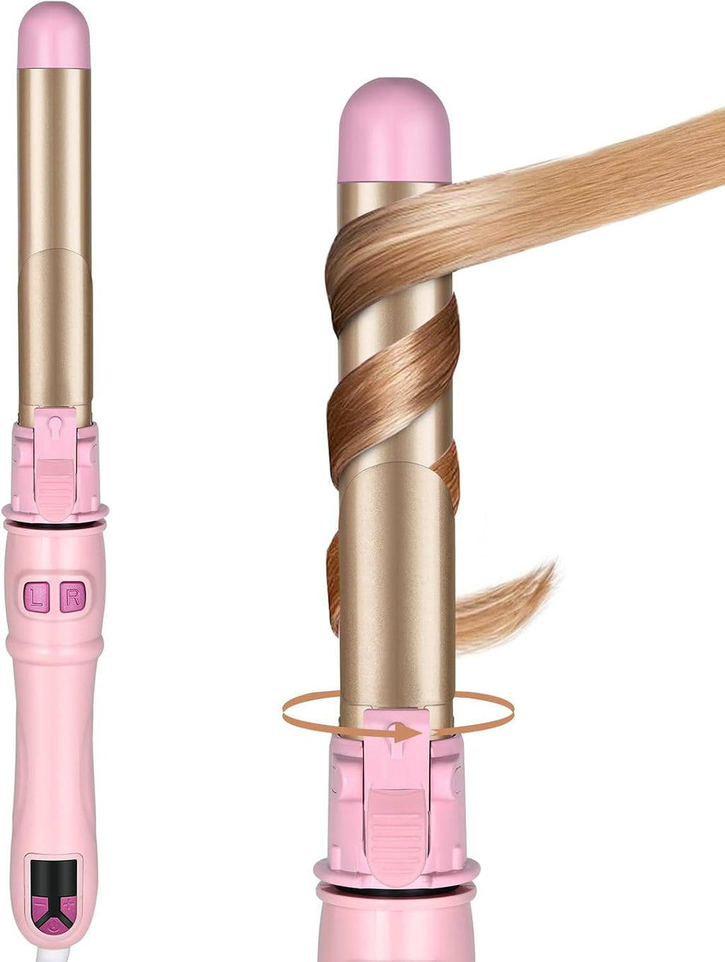 Automatic Rotating Curling Iron, 1 Inch (28mm) Auto Rotating Barrel Hair Curler with Negative Ion Ceramic Tourmaline