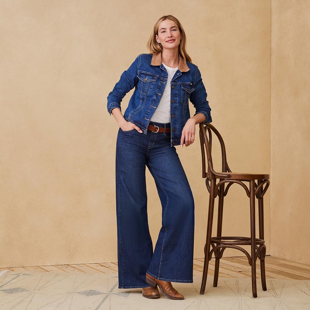 Women's Totally Shaping Pull on Wide Leg Jeans