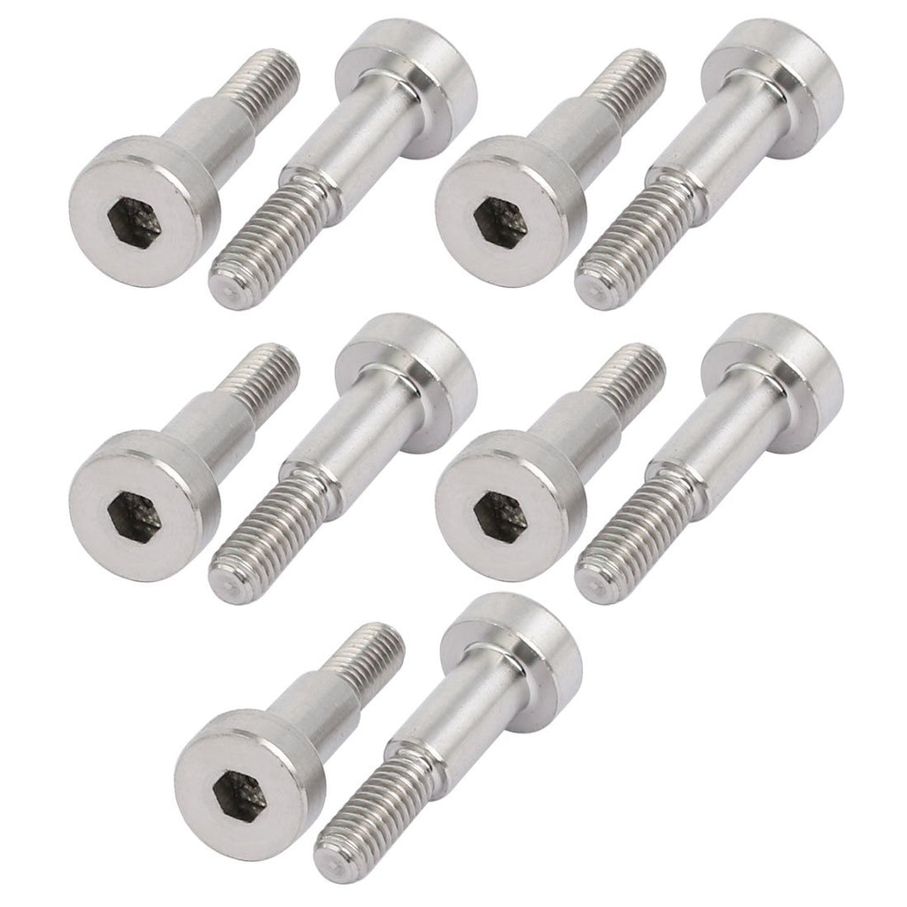 uxcell 10pcs 304 Stainless Steel Hex Socket Shoulder Bolt 5mm Dia 10mm L M4