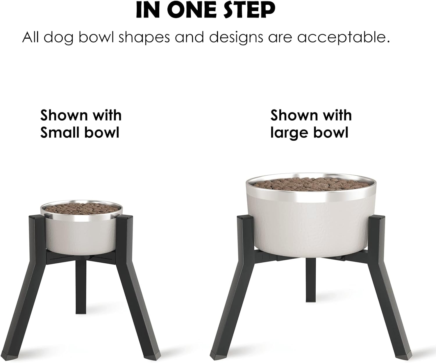 Dog Bowl Stand for Medium Large Dogs, Adjustable Width Elevated Dog Bowls 7-10.6", Raised Dog Food Water Bowls, 11