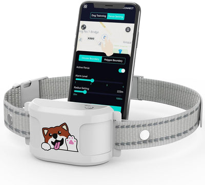 GPS Dog Fence, Wireless Training Collar- No Subscription Required, Customizable Boundaries via App 3280 FT, IPX7