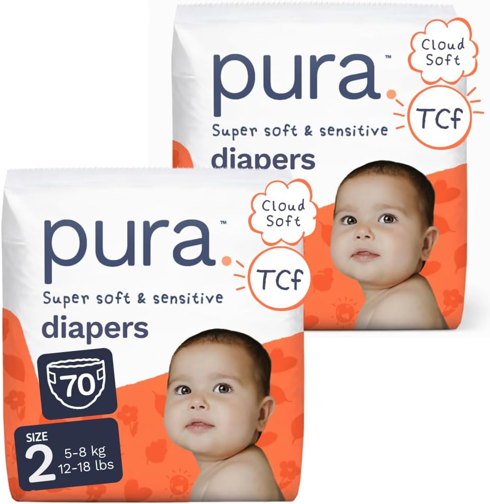 Baby Diapers Size 2 (12-18 lbs) 70 Count Sensitive Skin