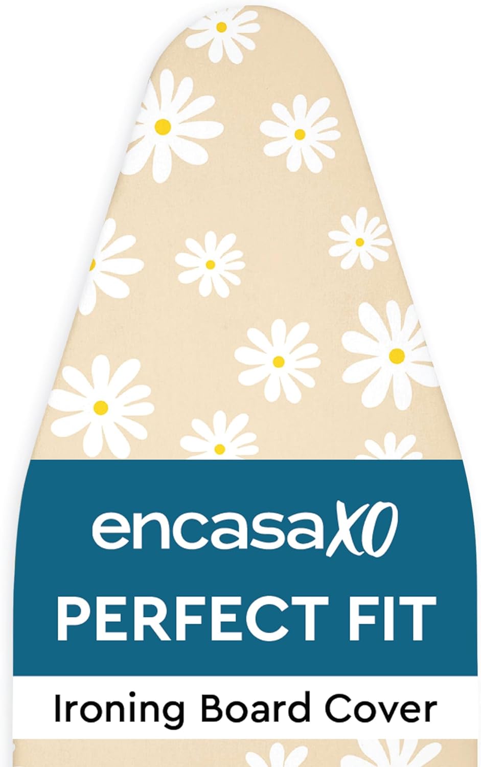 Ironing Board Cover and Pad, Thick Felt 54"x18" | Daisy Beige, 100% Cotton Surface | Scorch & Stain Resistant | Heavy