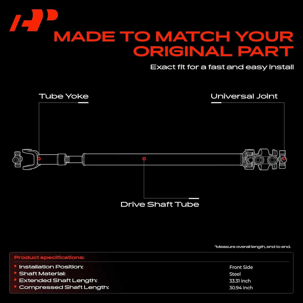 A-Premium Front Drive Shaft Driveshaft Assembly Compatible with Dodge
