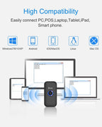 Portable Mini 1D Bluetooth Barcode Scanner with Case, Black