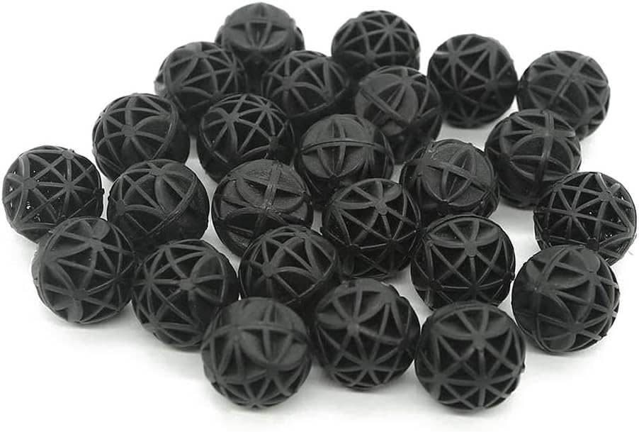 100 PCS 1-Inch (26mm) Bio Filter Balls for Aquarium Pond, Fish Tank Bio Filter Media for Freshwater & Saltwater