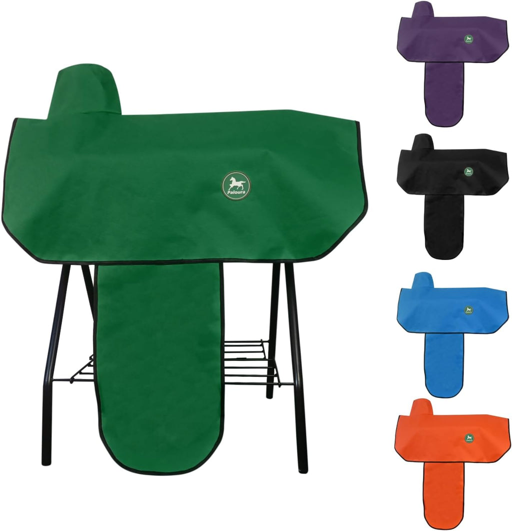 Western Saddle Cover with 6 Elastic Straps（Green）