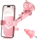 Car Phone Holder, Strong Suction Vehicle Dashboard Windshield Air Vent Cellphone Mount Cradle, Adjustable Hands Free